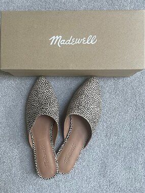 Madewell The Remi Mule Leopard Calf Hair Slip On Flats